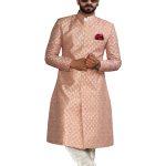 Handmade Banarasi Brocade Achkan | Silver Pink Father Son Combo | Jaipurio